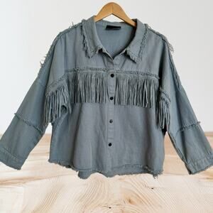 Montserrat Messeguer Embellished Fringe Cowgirl Jacket Sz XL Women Western Ranch